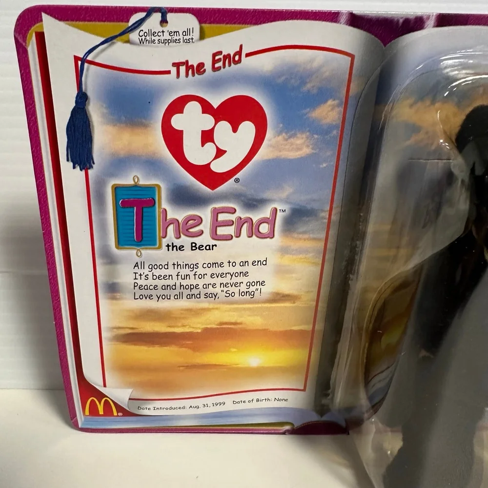 Ty The End Bear Teenie Beanie Babies McDonald's 2000 - Black Vintage New in Box
